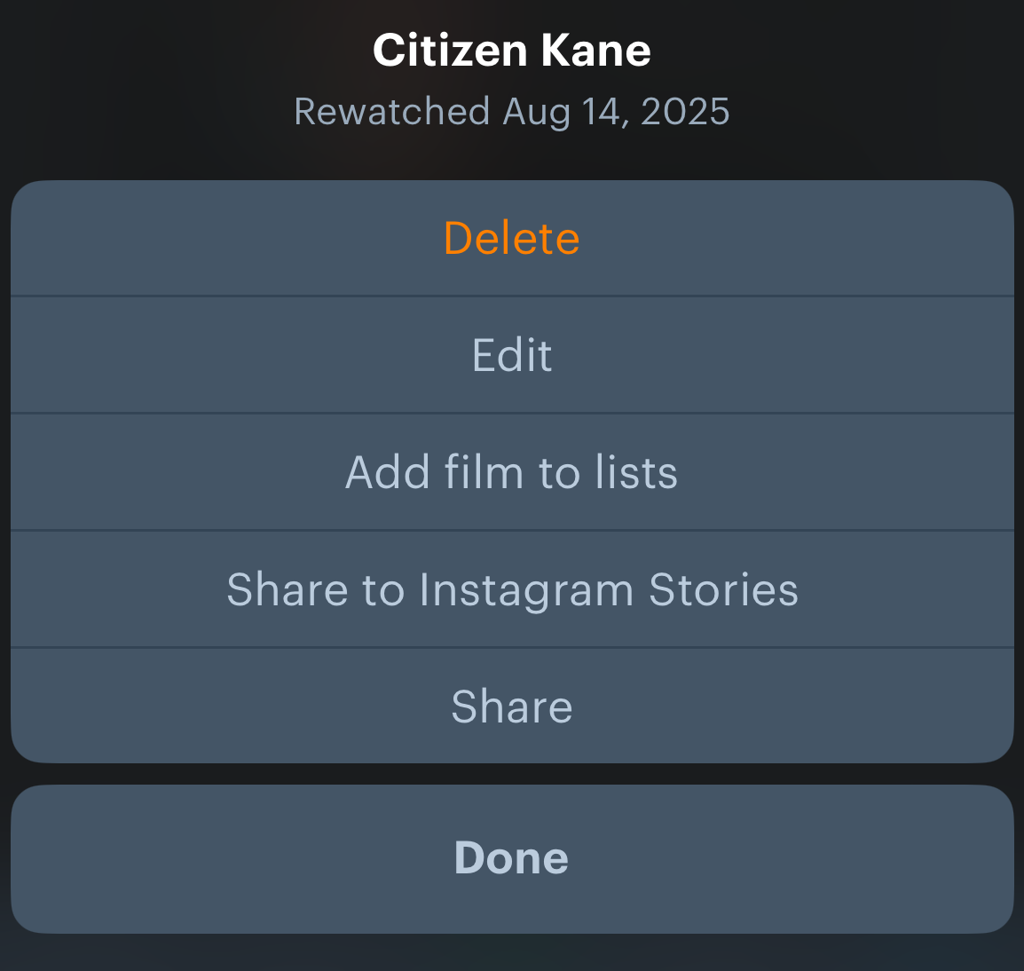 Logging a Film on Letterboxd